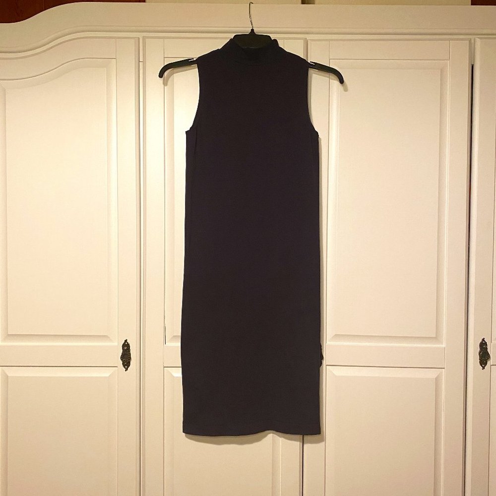 Sleeveless Mock-Neck Mini Dress